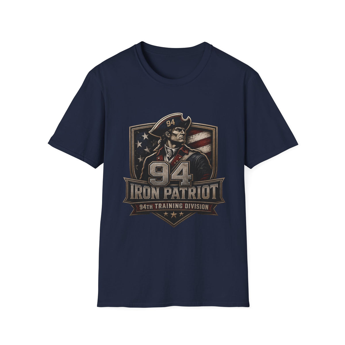 Iron Patriot 94 Training Division T-Shirt — Vintage American Flag Military Tee
