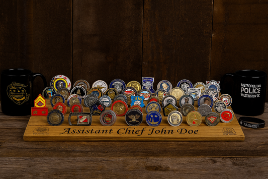 Desktop Custom Laser Engraved Challenge Coin Holder