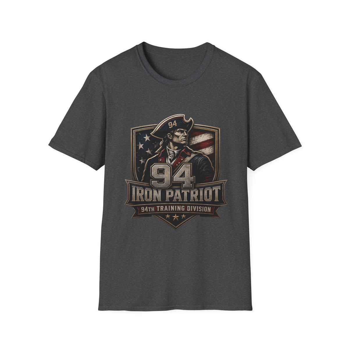 Iron Patriot 94 Training Division T-Shirt — Vintage American Flag Military Tee