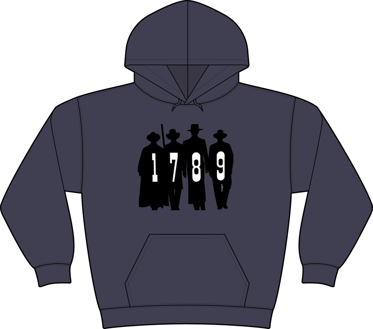 1789 Silhouette Hoodie — American History Patriotic Pullover