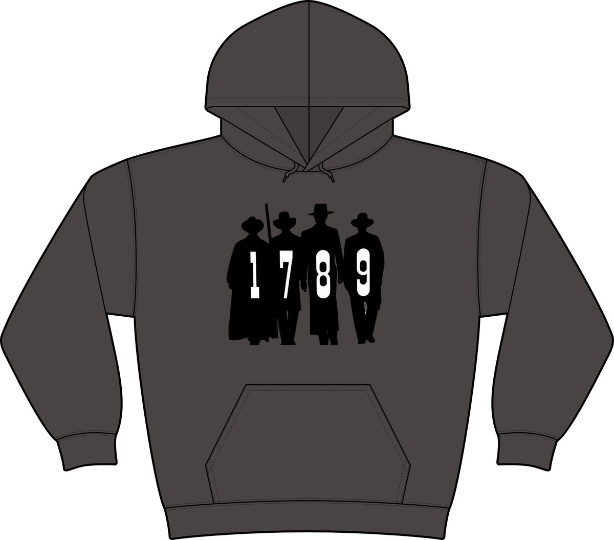 1789 Silhouette Hoodie — American History Patriotic Pullover