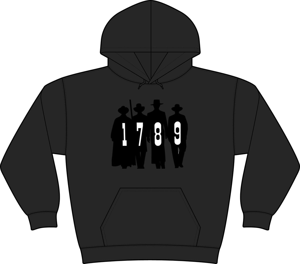 1789 Silhouette Hoodie — American History Patriotic Pullover