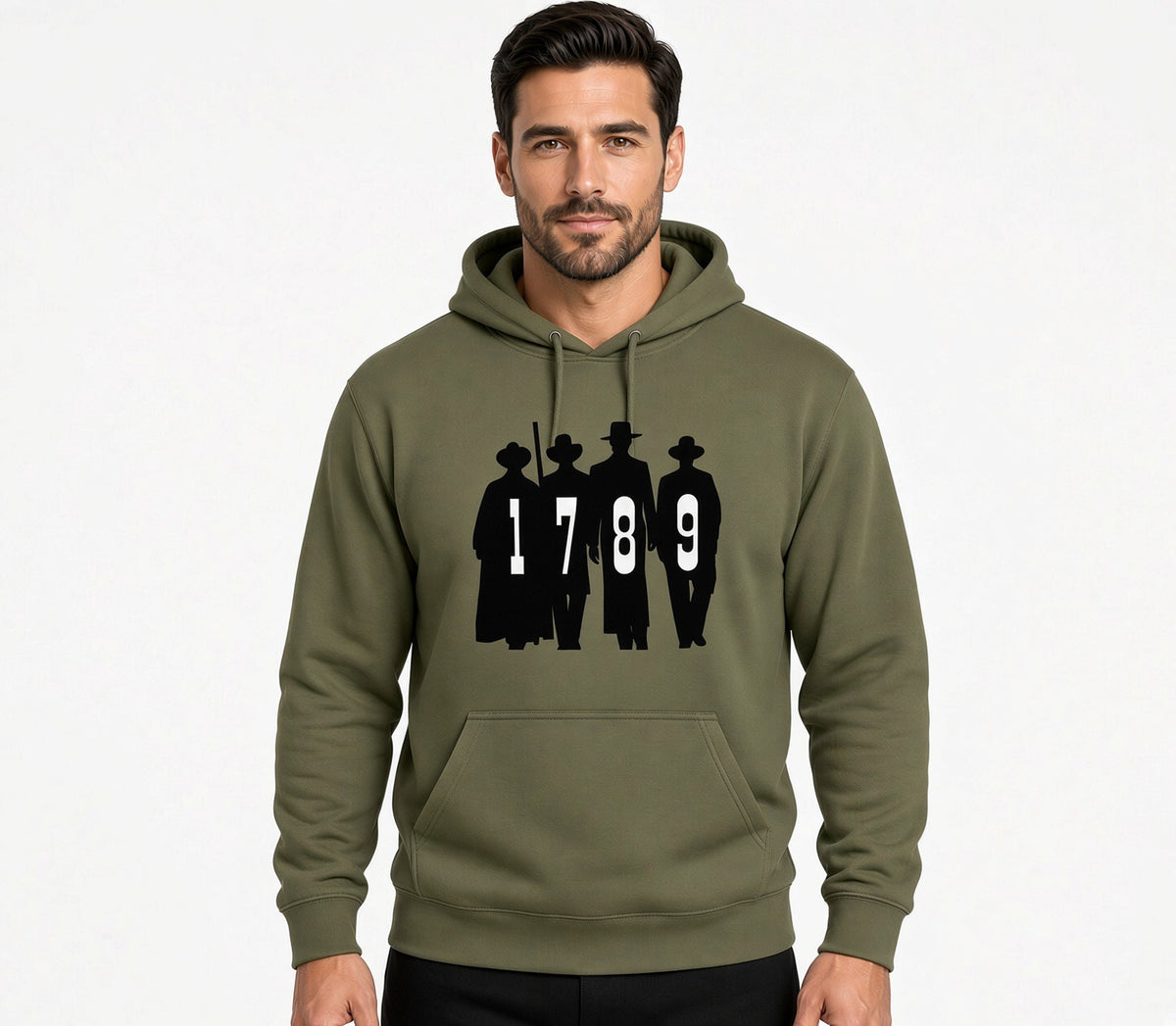 1789 Silhouette Hoodie — American History Patriotic Pullover