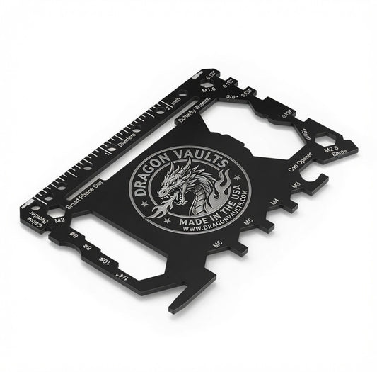 Stainless steel wallet multi-tool credit card with custom laser engraving