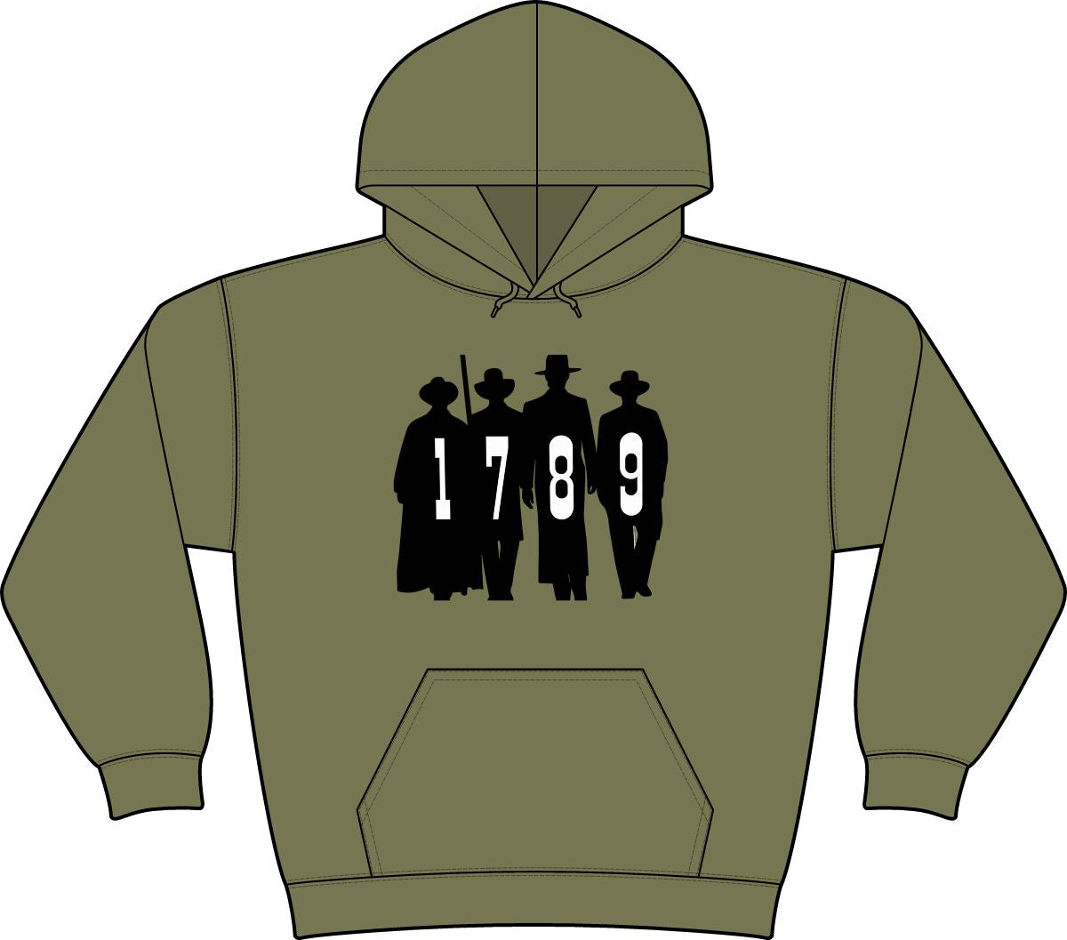 1789 Silhouette Hoodie — American History Patriotic Pullover