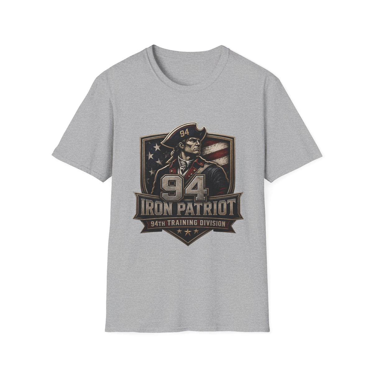 Iron Patriot 94 Training Division T-Shirt — Vintage American Flag Military Tee