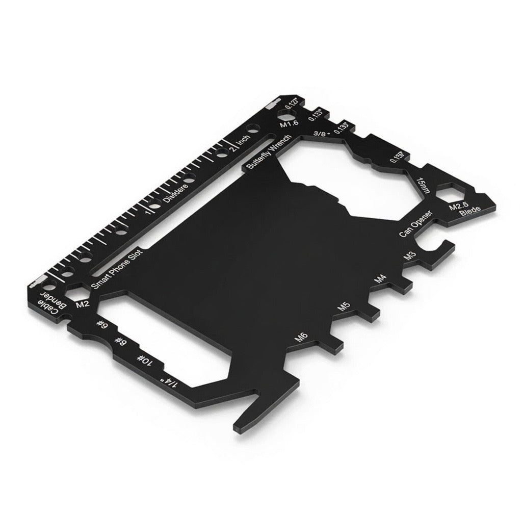 Stainless steel wallet multi-tool credit card with custom laser engraving