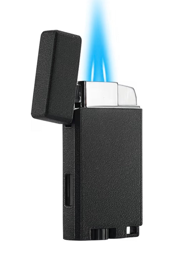 Refillable butane lighter personalized with laser engraved design