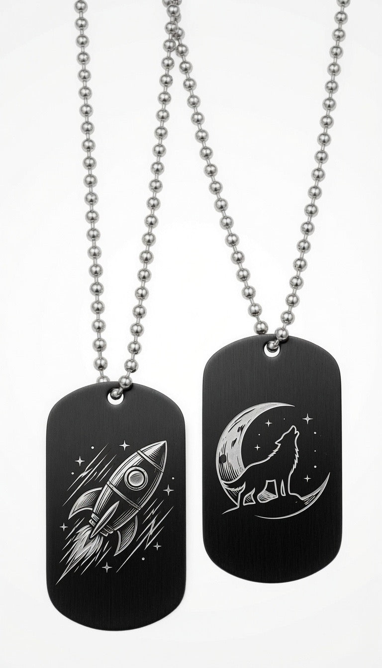 Black Metal Dog Tags
