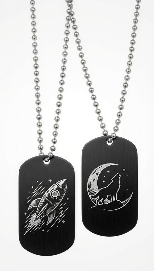 Black Metal Dog Tags