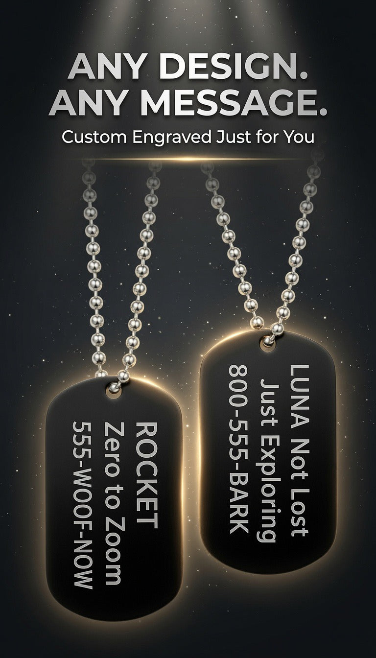 Black Metal Dog Tags