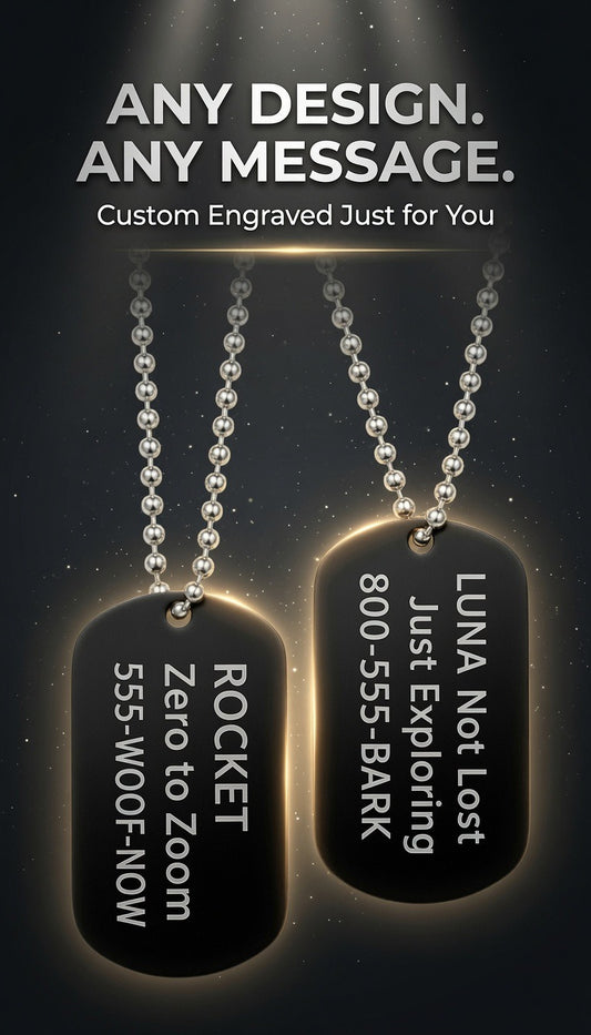 Black Metal Dog Tags