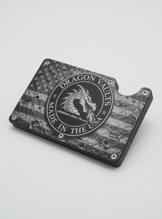 Personalized Slim RFID-Blocking Metal Wallet | Dragon Vaults